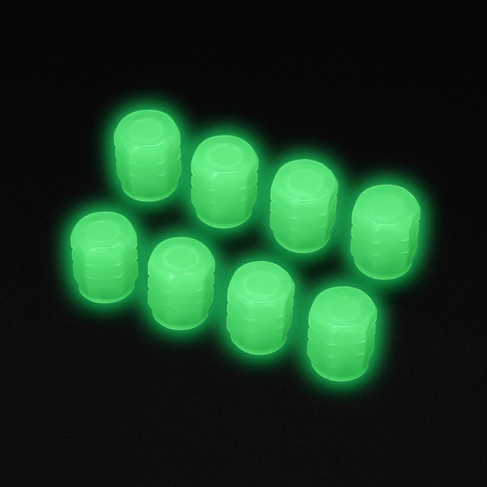 Luminous Tire Valve Caps Car Bicycle Motorcycle Wheel Hub Night Glow Decor Tire Dust-Proof Cover Universal Car Accessories
