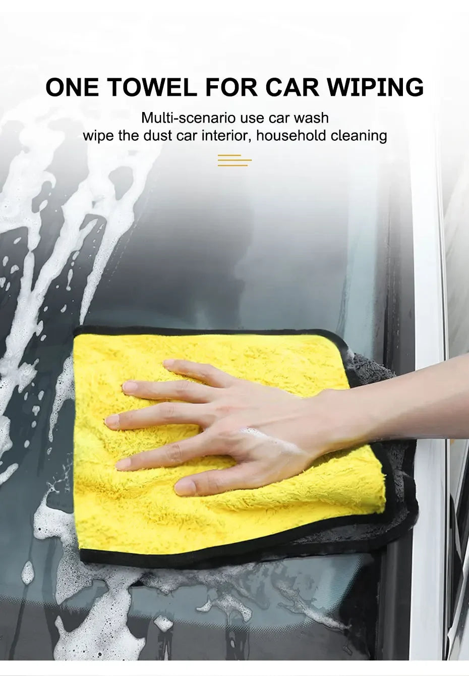 Microfiber Car Washing Towel 400GSM Double-Sided Coral Velvet Clean Towels High Water Absorption Car Wash Drying Cloth
