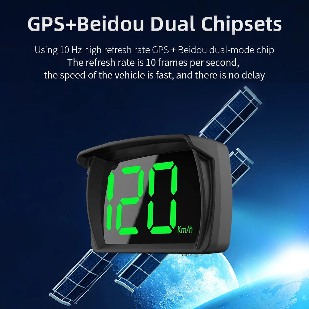 P1 Digital HUD Car Head Up Display On Board Computer Clock Slope Meter GPS Speedometer OBD2 Diagnostic Tools Instrument Cluster