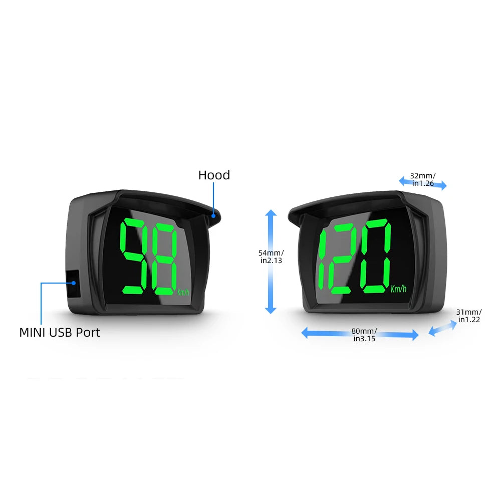P1 Digital HUD Car Head Up Display On Board Computer Clock Slope Meter GPS Speedometer OBD2 Diagnostic Tools Instrument Cluster