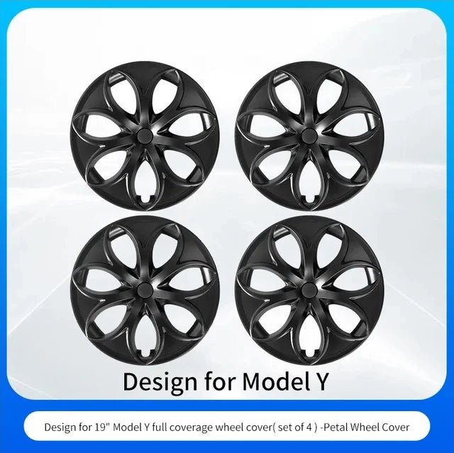 Tesla Model Y Wheel Covers - 19 Inch Storm Style Hubcaps (Set of 4) - All in One