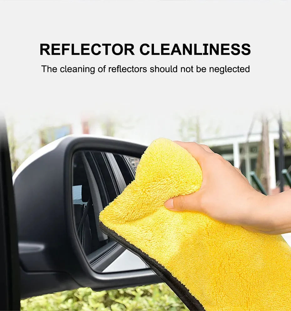 Microfiber Car Washing Towel 400GSM Double-Sided Coral Velvet Clean Towels High Water Absorption Car Wash Drying Cloth