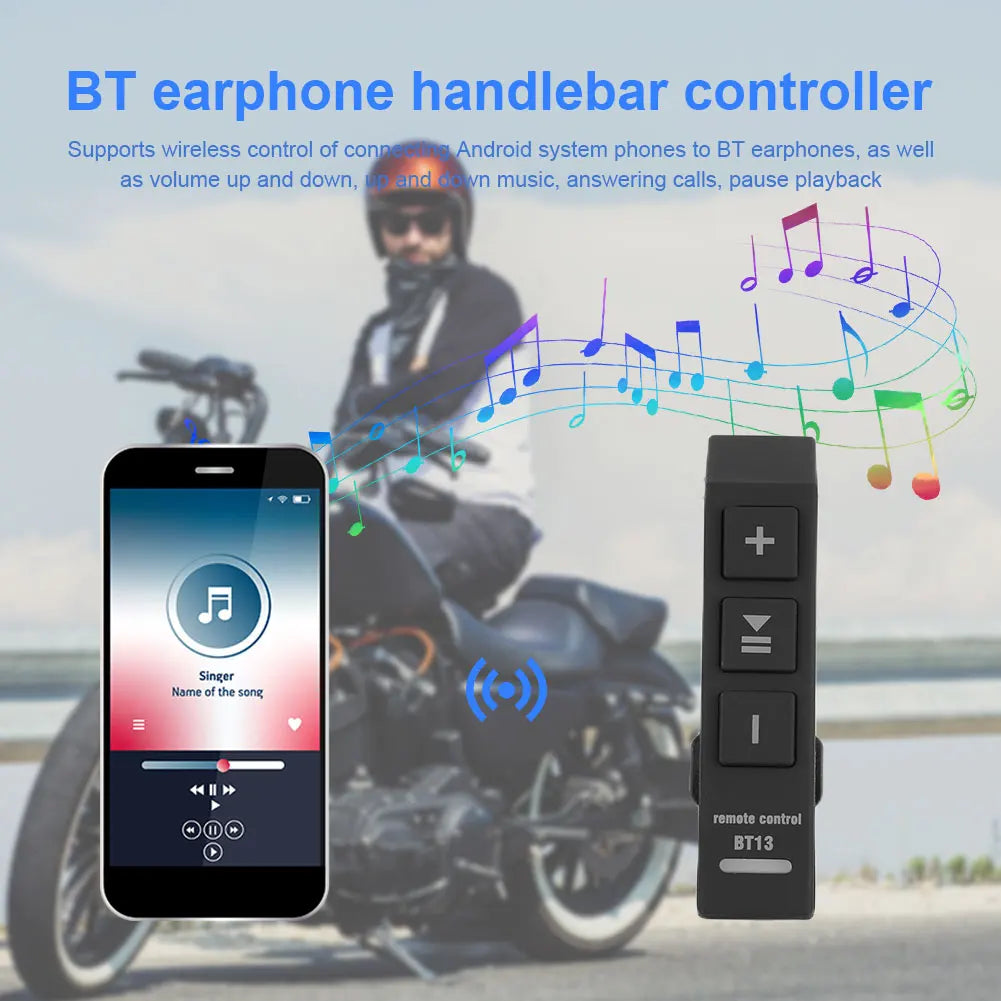 Motorcycle Media Button Remote Controller Steering Wheel Music Player Controller Headset Remote Controller for IOS Android Phone