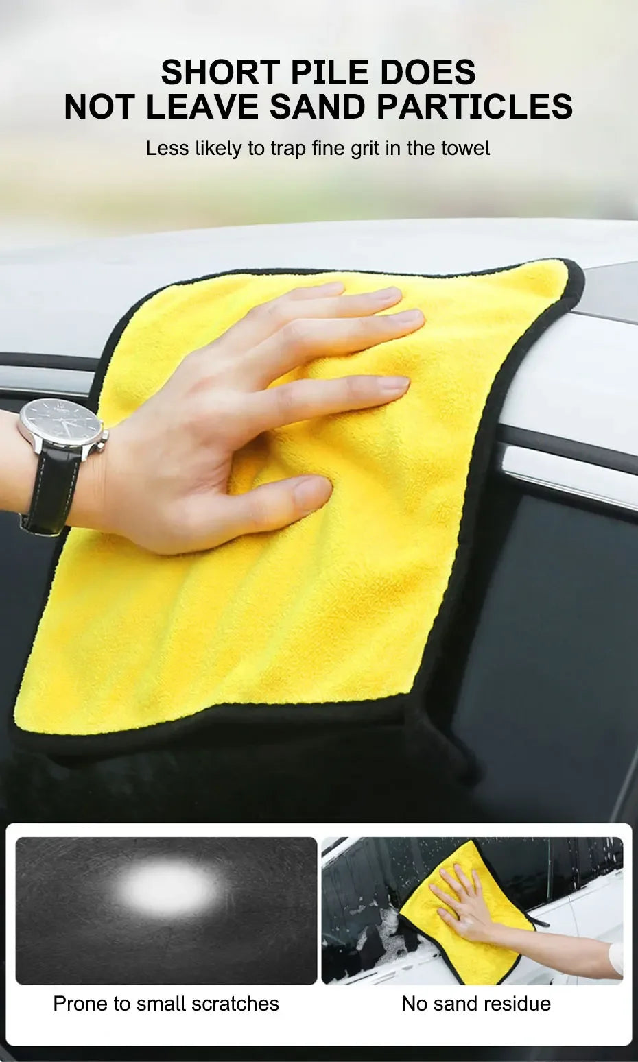 Microfiber Car Washing Towel 400GSM Double-Sided Coral Velvet Clean Towels High Water Absorption Car Wash Drying Cloth