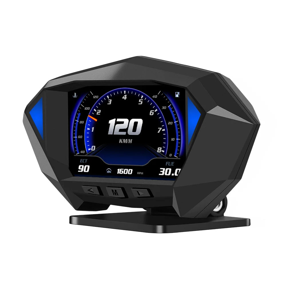 P1 Digital HUD Car Head Up Display On Board Computer Clock Slope Meter GPS Speedometer OBD2 Diagnostic Tools Instrument Cluster