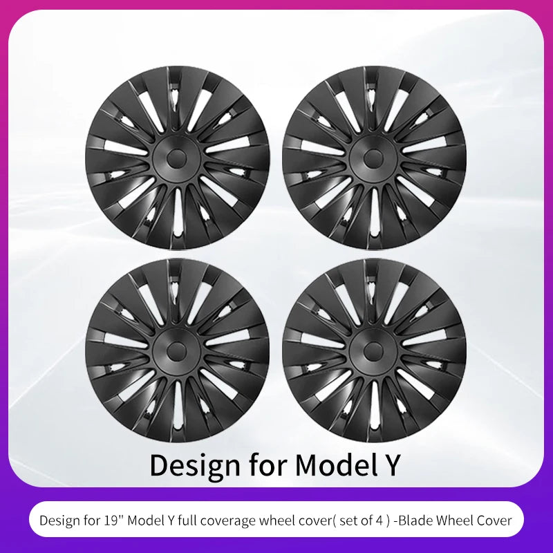 Tesla Model Y Wheel Covers - 19 Inch Storm Style Hubcaps (Set of 4)