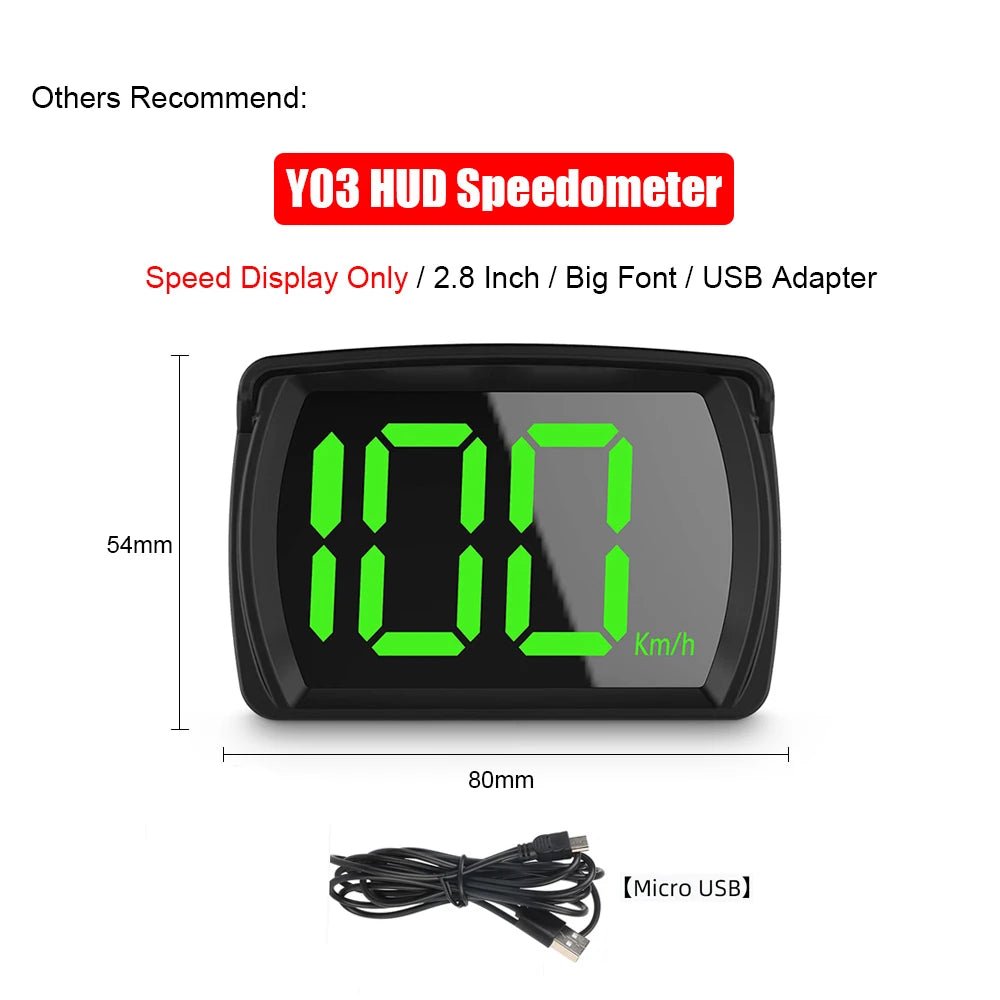 P1 Digital HUD Car Head Up Display On Board Computer Clock Slope Meter GPS Speedometer OBD2 Diagnostic Tools Instrument Cluster - All in One