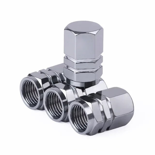 Aluminum Alloy Car Tire Valve Stem Caps Tyre Rim Valve Nipple Covers Dustproof Waterproof For Automobiles Motorcycles Trucks - All in One
