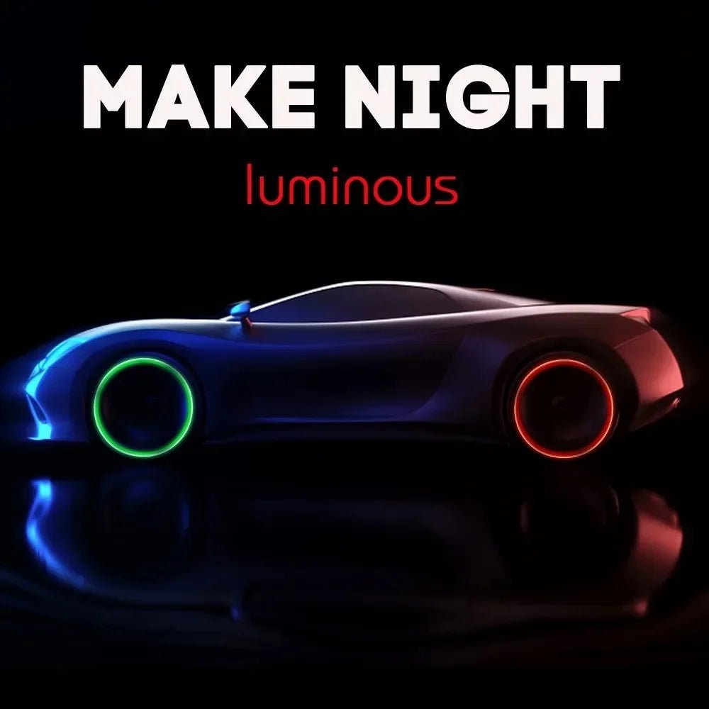 4/20PCS Luminous Tire Valve Caps Motorcycle Bike Wheel Nozzle Dustproof Tyre Valve Stem Fluorescent Night Glowing Car Decor - All in 1