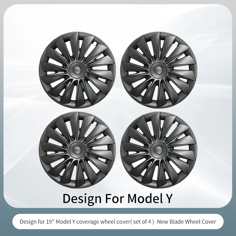 Design for TESLA Model Y 2020-2024 Vehicle Full Coverage New Blade Wheel Cover Cap 19 Inches Hubcaps Automobile Accessories