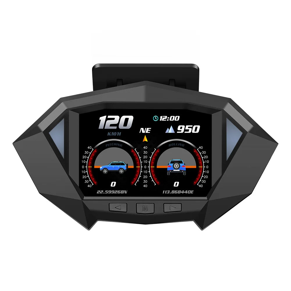 P1 Digital HUD Car Head Up Display On Board Computer Clock Slope Meter GPS Speedometer OBD2 Diagnostic Tools Instrument Cluster