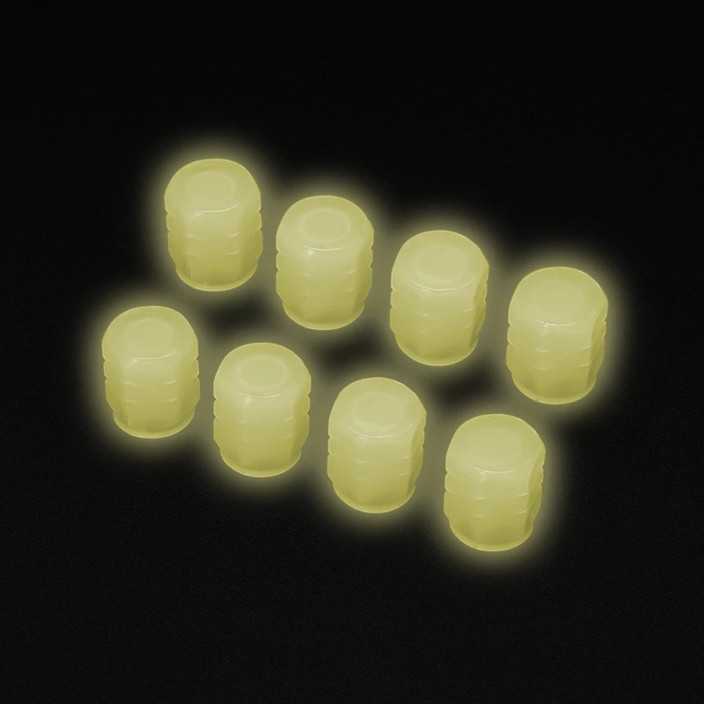 Luminous Tire Valve Caps Car Bicycle Motorcycle Wheel Hub Night Glow Decor Tire Dust-Proof Cover Universal Car Accessories