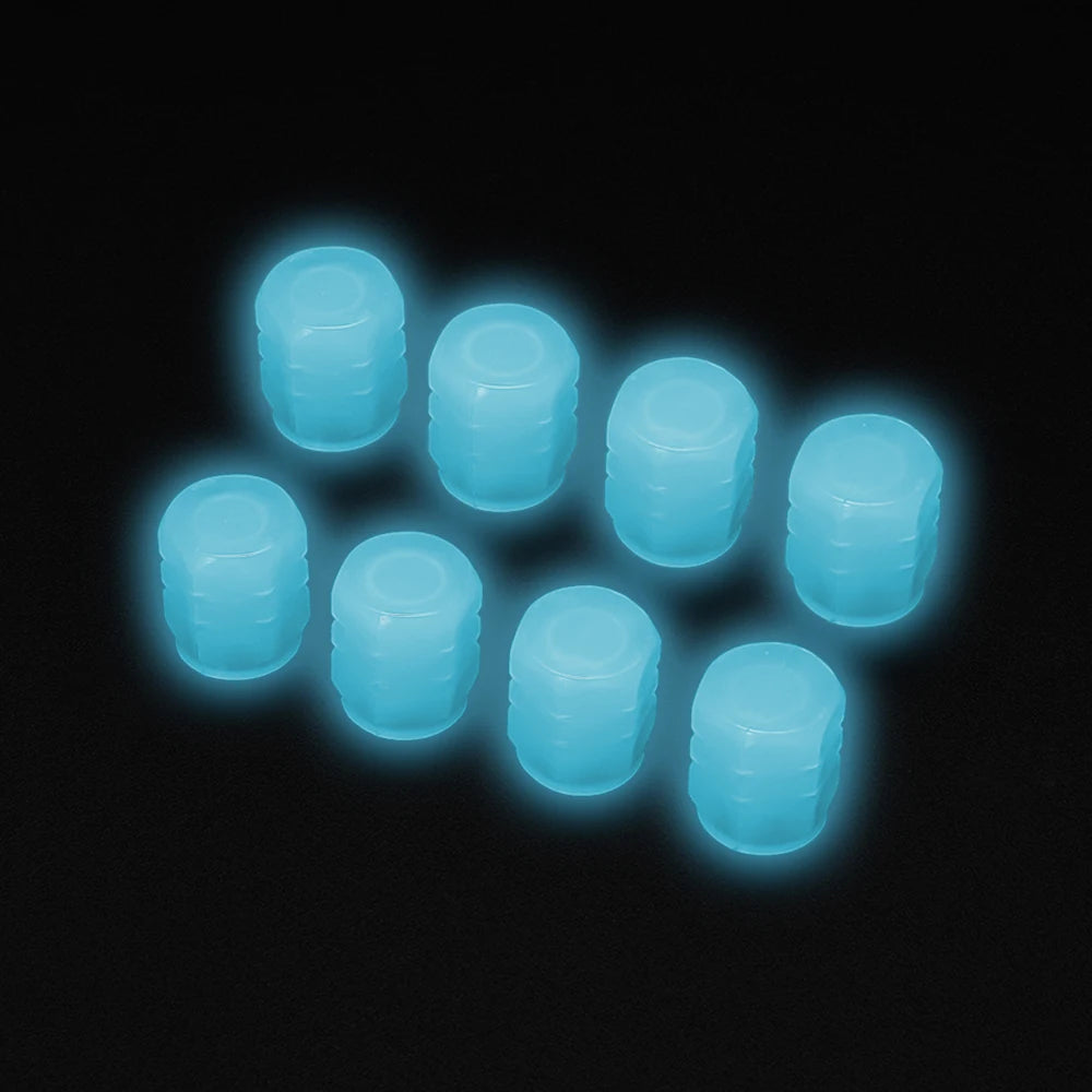 Luminous Tire Valve Caps Car Bicycle Motorcycle Wheel Hub Night Glow Decor Tire Dust-Proof Cover Universal Car Accessories