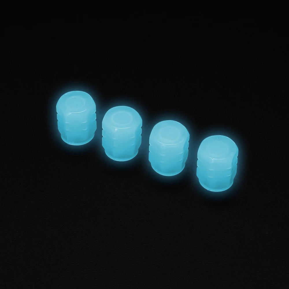 Luminous Tire Valve Caps Car Bicycle Motorcycle Wheel Hub Night Glow Decor Tire Dust-Proof Cover Universal Car Accessories