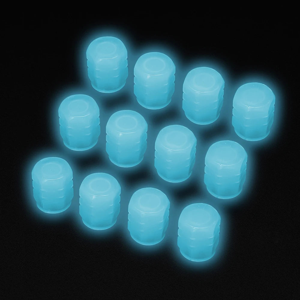Luminous Tire Valve Caps Car Bicycle Motorcycle Wheel Hub Night Glow Decor Tire Dust-Proof Cover Universal Car Accessories