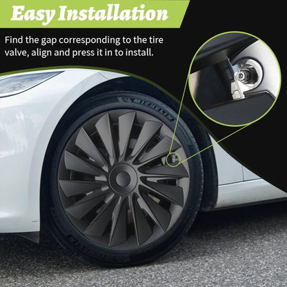 Design for TESLA Model Y 2020 - 2024 Vehicle Full Coverage New Blade Wheel Cover Cap 19 Inches Hubcaps Automobile Accessories - All in 1