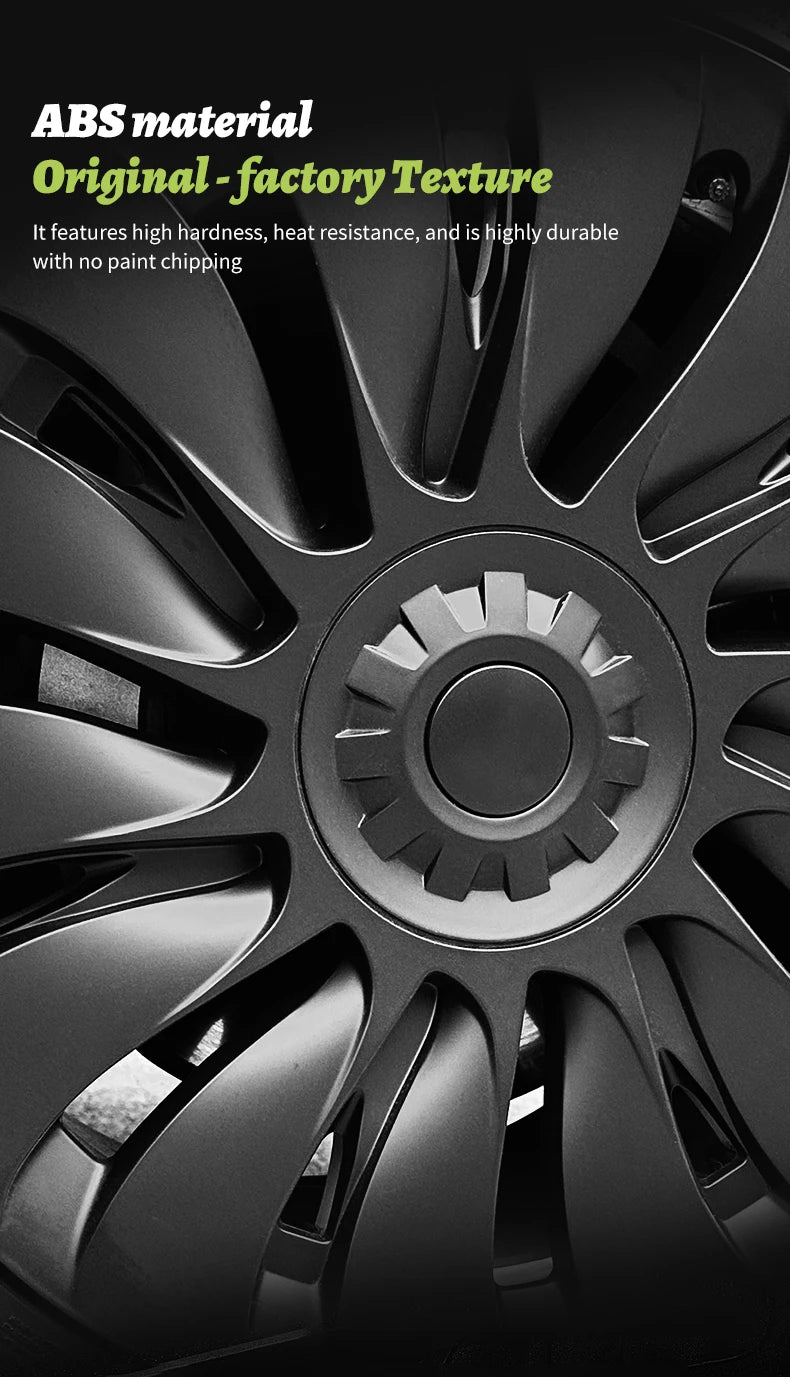 Tesla Model Y Wheel Covers - 19 Inch Storm Style Hubcaps (Set of 4)