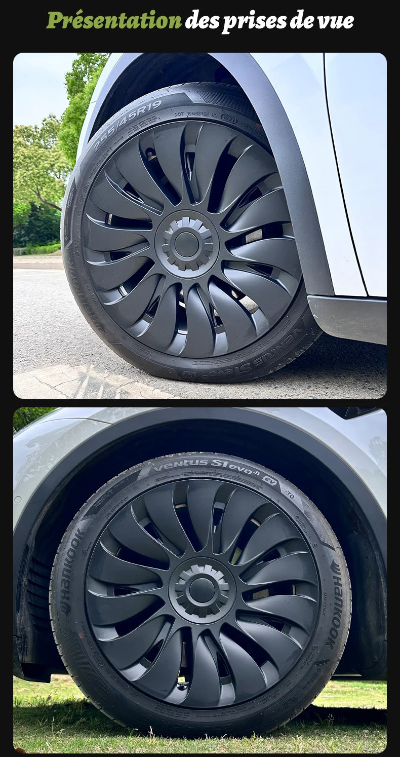 Tesla Model Y Wheel Covers - 19 Inch Storm Style Hubcaps (Set of 4)