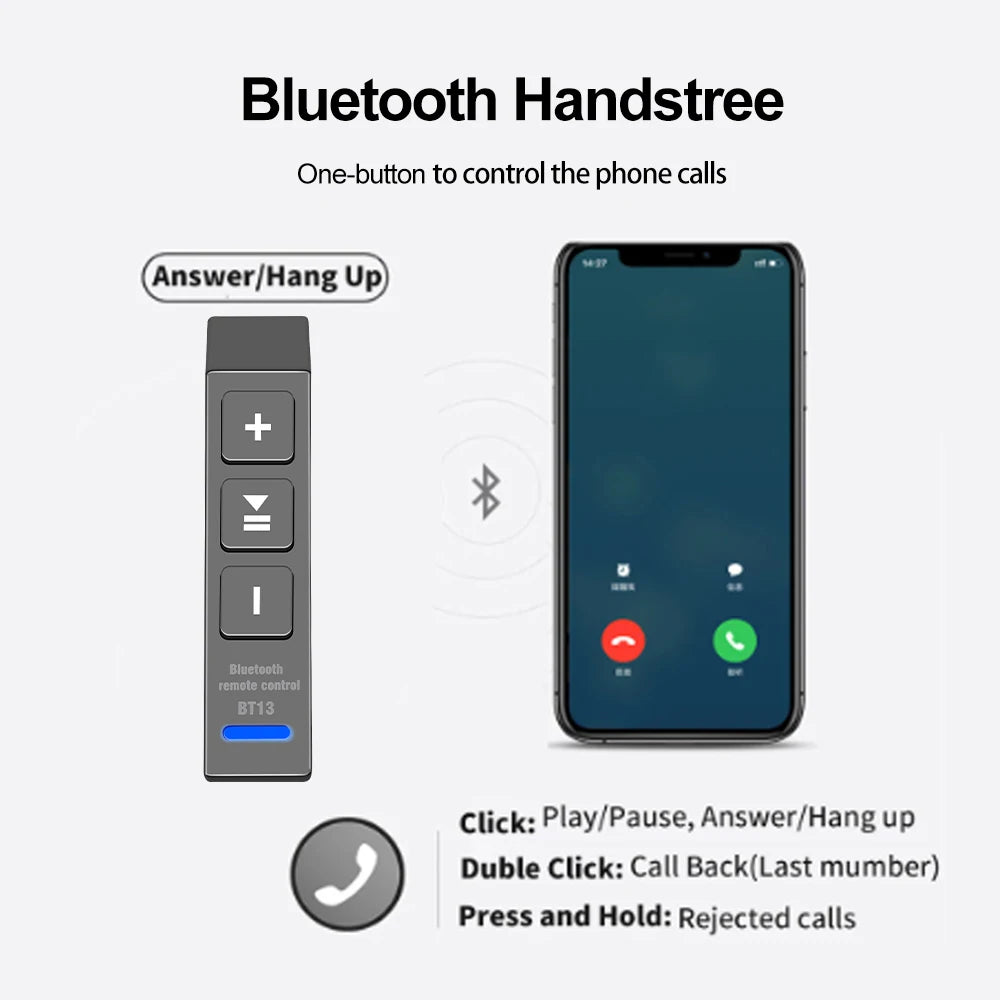 Motorcycle Media Button Remote Controller Steering Wheel Music Player Controller Headset Remote Controller for IOS Android Phone