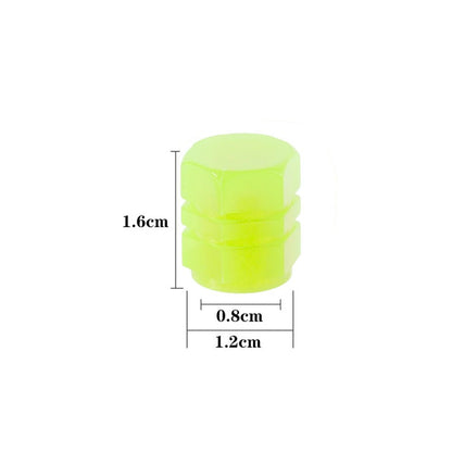 Glow Valve Cap Yellow Green Luminous Tire Valve Cap Car Motorcycle Bike Wheel Hub Glowing Dustproof Tyre Rim Decorative Cover - All in 1