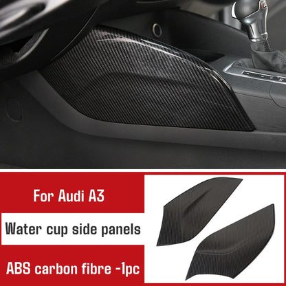 For Audi A3 2014-2020 Carbon Fibre Interior Decorative Mouldings Gear Lever Collar Console Dashboard Armrest Cover Pad Shell
