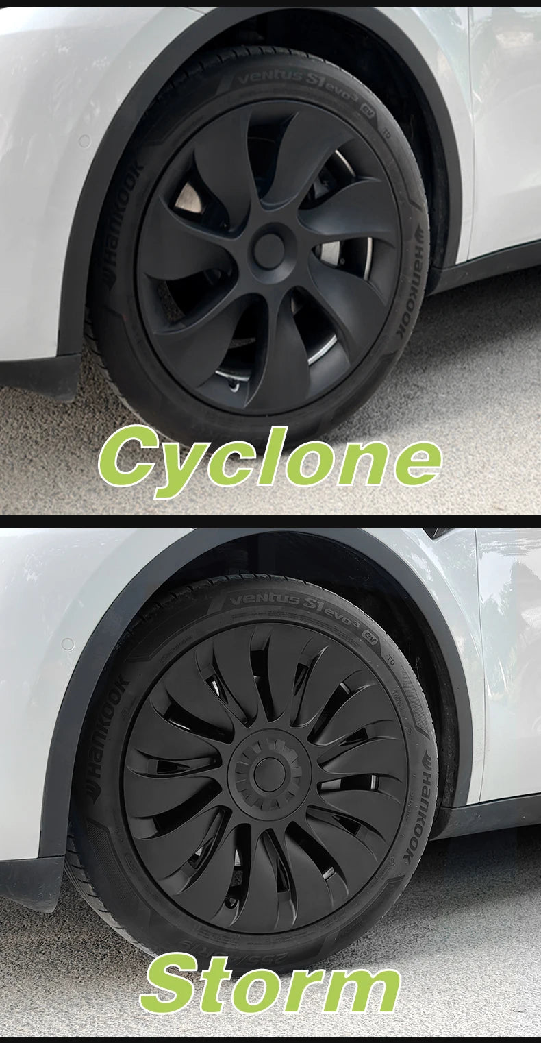 4PCS for Model Y 2020 - 2024 Vehicle Full Coverage Blade Wheel Cover Cap 19 Inch Hubcaps Replacement Accessories Design for Tesla - All in One