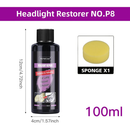 Car Headlight Restoration Polishing Kits Headlamp Repair Cleaning Paste Remove Oxidation Headlight Polish Liquid - All in 1