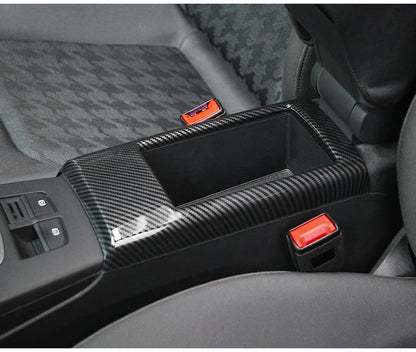For Audi A3 2014-2020 Carbon Fibre Interior Decorative Mouldings Gear Lever Collar Console Dashboard Armrest Cover Pad Shell