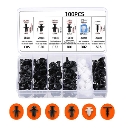 GM Rivet OPP Bag Or Box 6 Kinds of Auto Parts Quick Fastening Plastic Buckle 100 Pieces Mixed