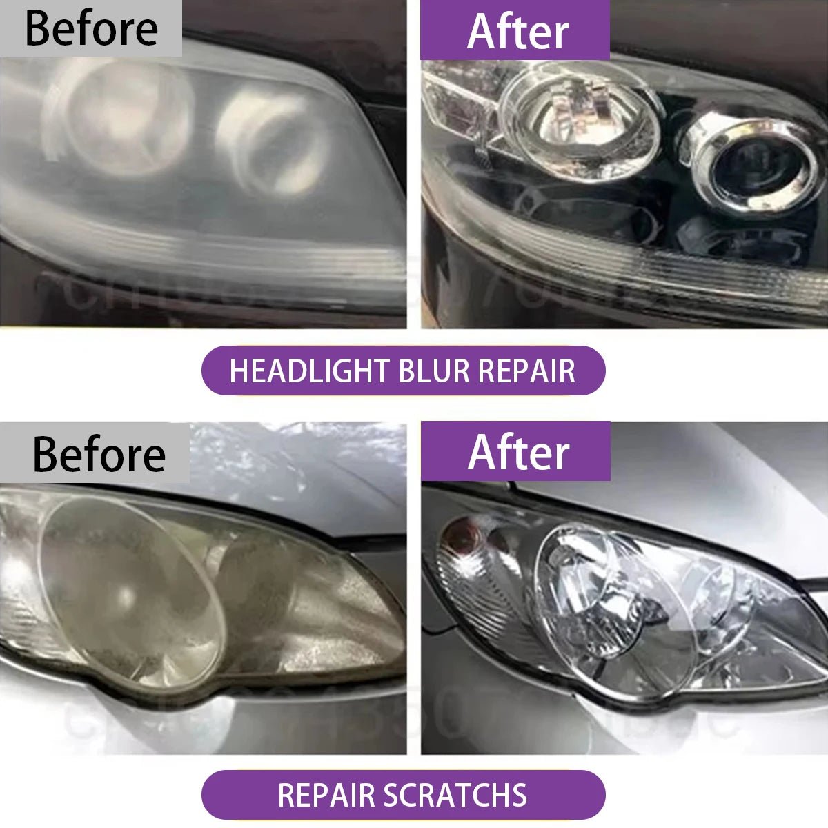 Car Headlight Restoration Polishing Kits Headlamp Repair Cleaning Paste Remove Oxidation Headlight Polish Liquid - All in 1