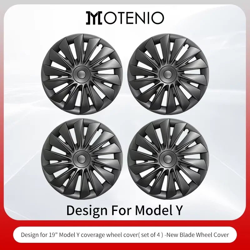 4PCS for Model Y2020 - 2024 Vehicle Full Coverage New Blade Wheel Cover Cap 19 Inches Hubcaps Automobile Accessories for Tesla - All in One