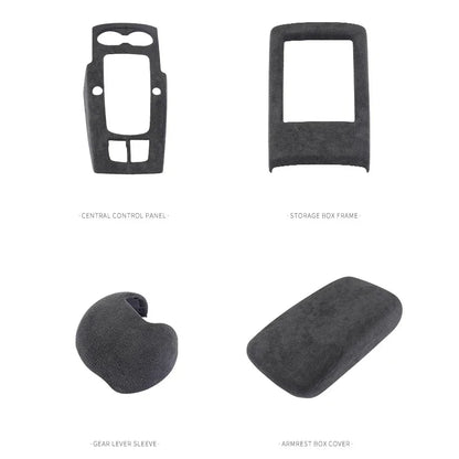 For Audi A3 A3L S3 2014 2015 2016 2017 2018 2019 2020 Alcantara Overlay Cover Car Gearshift Panel Armrest Box Frame Shell - All in One