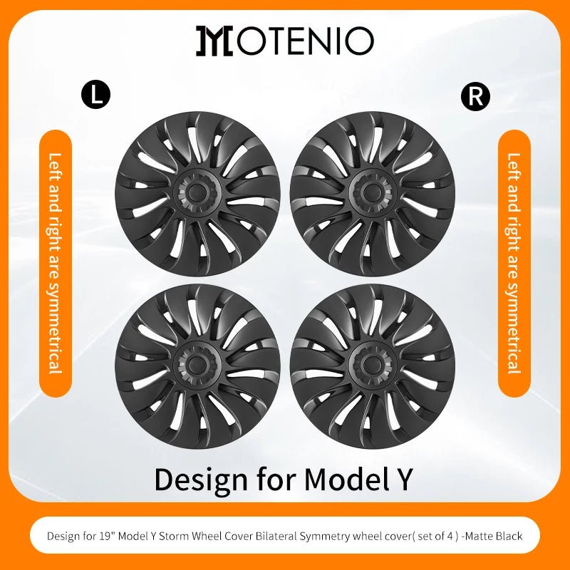 4PCS for Model Y 2020 - 2024 Vehicle Full Coverage Blade Wheel Cover Cap 19 Inch Hubcaps Replacement Accessories Design for Tesla - All in One