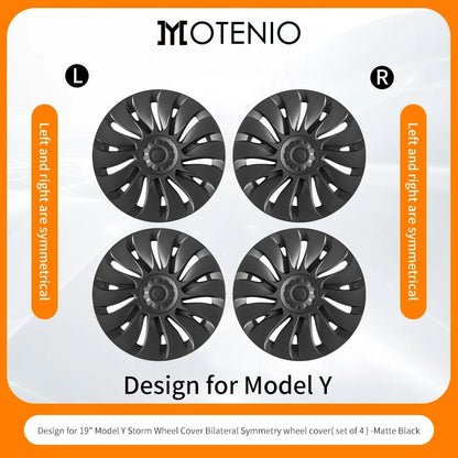 4PCS for Model Y 2020 - 2024 Vehicle Full Coverage Blade Wheel Cover Cap 19 Inch Hubcaps Replacement Accessories Design for Tesla - All in One