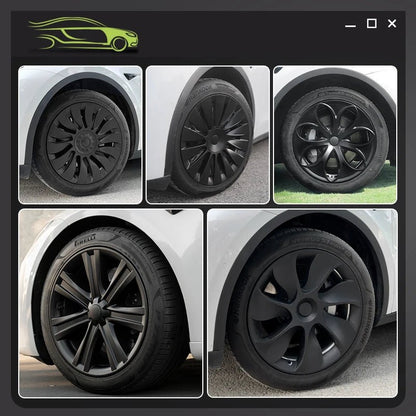 4PCS for Model Y 2020 - 2024 Vehicle Full Coverage Blade Wheel Cover Cap 19 Inch Hubcaps Replacement Accessories Design for Tesla - All in 1