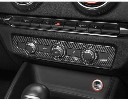 For Audi A3 2014-2020 Carbon Fibre Interior Decorative Mouldings Gear Lever Collar Console Dashboard Armrest Cover Pad Shell