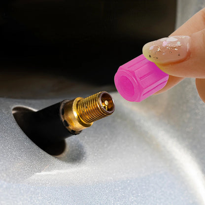 Fluorescent Pink Valve Cap Car Tire Valve Stem Caps for Bike Motorcycle Luminous Wheel Tire Protective Cover 5 Styles