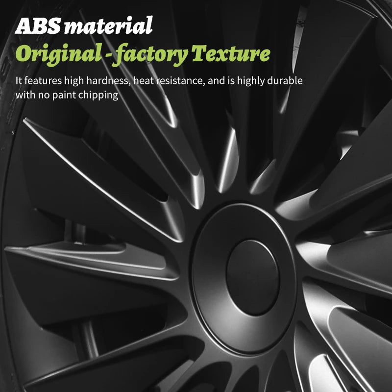 4PCS for Model Y2020 - 2024 Vehicle Full Coverage New Blade Wheel Cover Cap 19 Inches Hubcaps Automobile Accessories for Tesla - All in 1