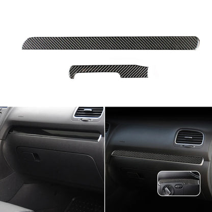 For VW Golf 6 MK6 Car Carbon Fiber Center Control Panel Air Vent Gear Shift Frame Headlight Switch Ashtray Box Cover Inner Trim
