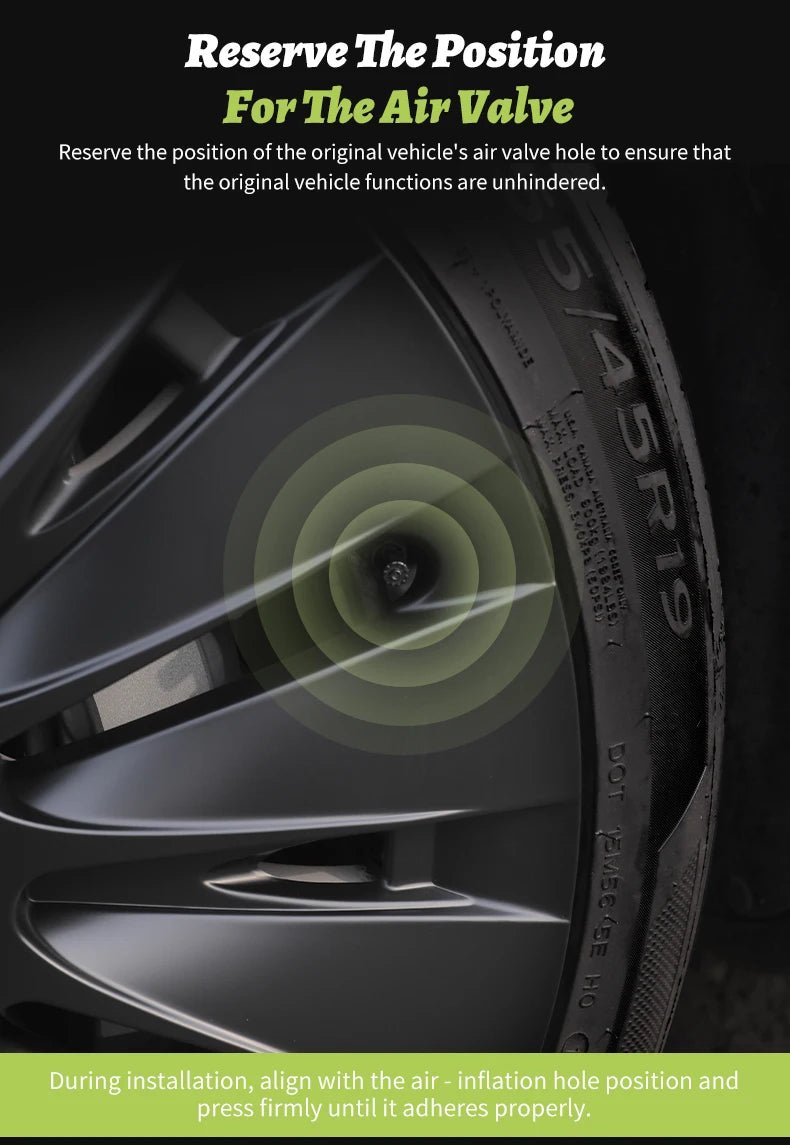 4PCS for Model Y 2020 - 2024 Vehicle Full Coverage Blade Wheel Cover Cap 19 Inch Hubcaps Replacement Accessories Design for Tesla - All in One