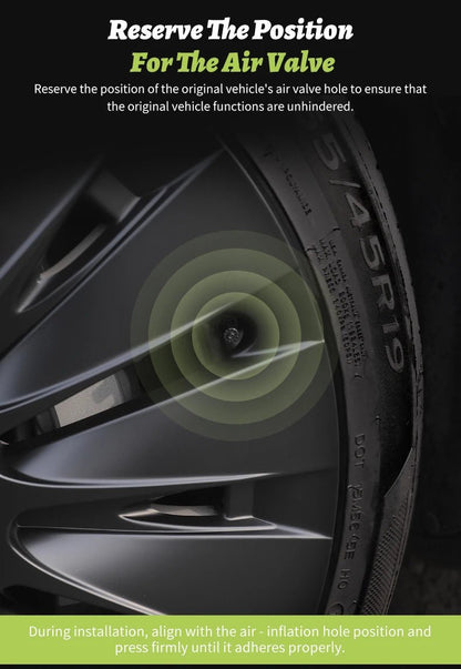 4PCS for Model Y 2020 - 2024 Vehicle Full Coverage Blade Wheel Cover Cap 19 Inch Hubcaps Replacement Accessories Design for Tesla - All in One