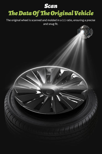 4PCS for Model Y2020 - 2024 Vehicle Full Coverage New Blade Wheel Cover Cap 19 Inches Hubcaps Automobile Accessories for Tesla - All in One