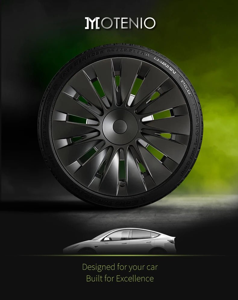 4PCS for Model Y 2020 - 2024 Vehicle Full Coverage Blade Wheel Cover Cap 19 Inch Hubcaps Replacement Accessories Design for Tesla - All in 1