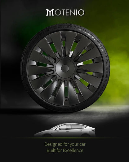 4PCS for Model Y 2020 - 2024 Vehicle Full Coverage Blade Wheel Cover Cap 19 Inch Hubcaps Replacement Accessories Design for Tesla - All in 1