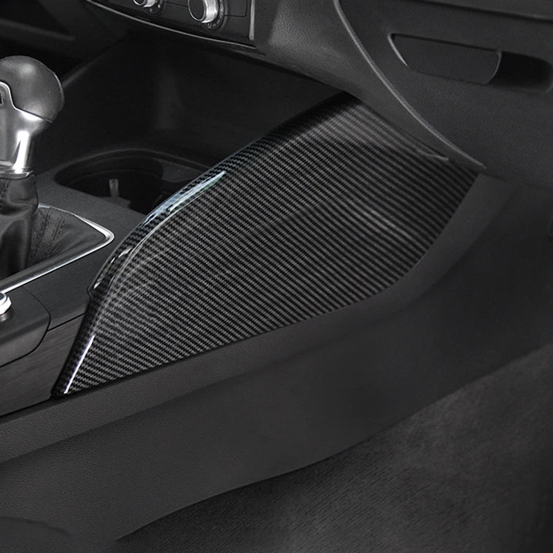 For Audi A3 2014 - 2020 Carbon Fibre Interior Decorative Mouldings Gear Lever Collar Console Dashboard Armrest Cover Pad Shell - All in 1