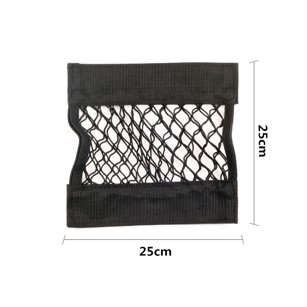 Car Back Rear Mesh Trunk Seat Elastic String Net Magic Sticker Universal Storage Bag Pocket Cage Auto Organizer Seat Back Bag - All in One