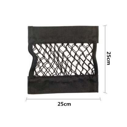 Car Back Rear Mesh Trunk Seat Elastic String Net Magic Sticker Universal Storage Bag Pocket Cage Auto Organizer Seat Back Bag - All in One