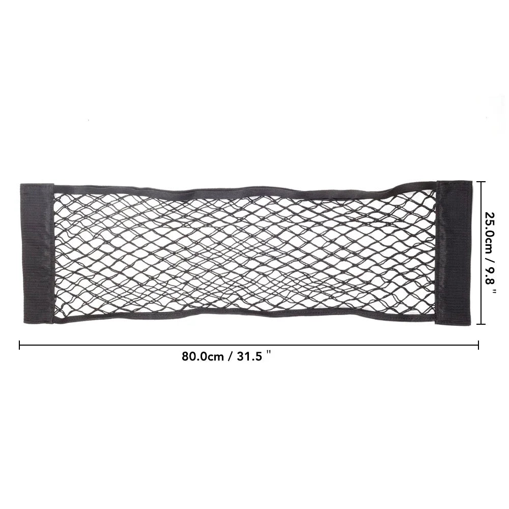 Car Back Rear Mesh Trunk Seat Elastic String Net Magic Sticker Universal Storage Bag Pocket Cage Auto Organizer Seat Back Bag - All in One