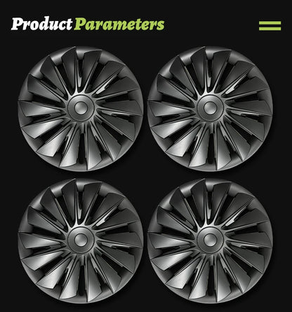 4PCS for Model Y2020 - 2024 Vehicle Full Coverage New Blade Wheel Cover Cap 19 Inches Hubcaps Automobile Accessories for Tesla - All in One