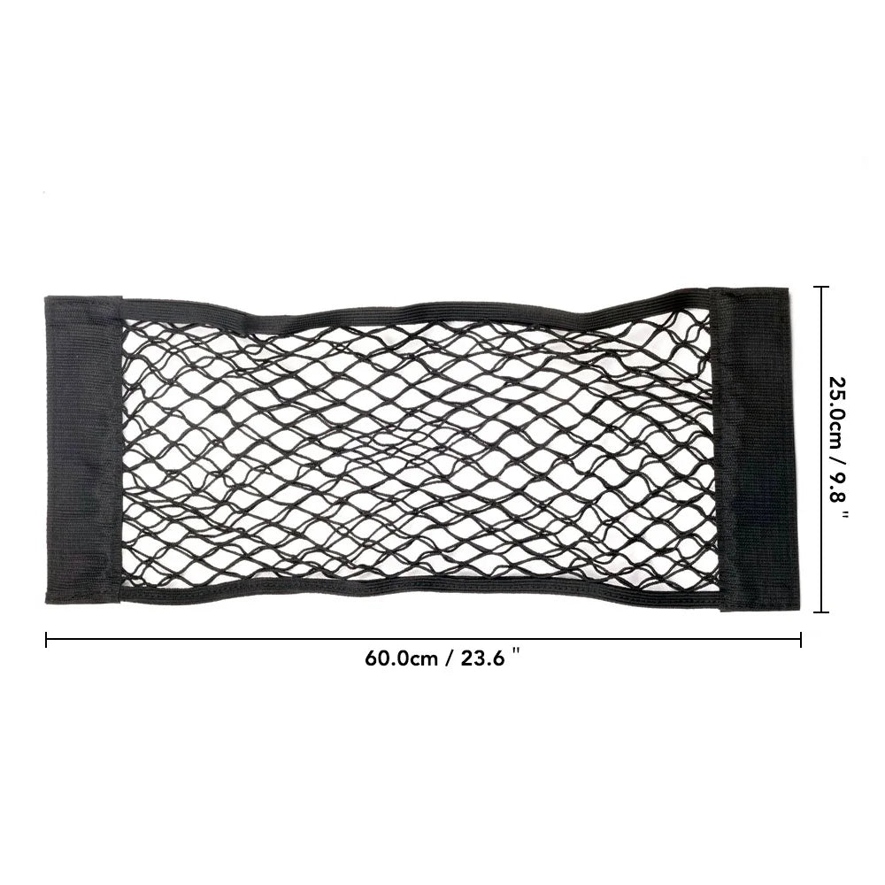 Car Back Rear Mesh Trunk Seat Elastic String Net Magic Sticker Universal Storage Bag Pocket Cage Auto Organizer Seat Back Bag - All in One